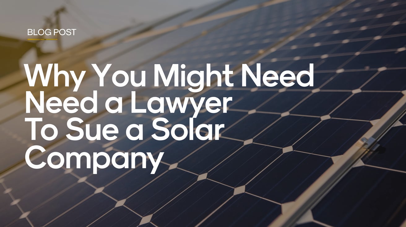 Why You Might Need a Lawyer to Sue a Solar Company