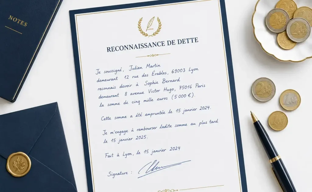 Reconnaissance de dette document